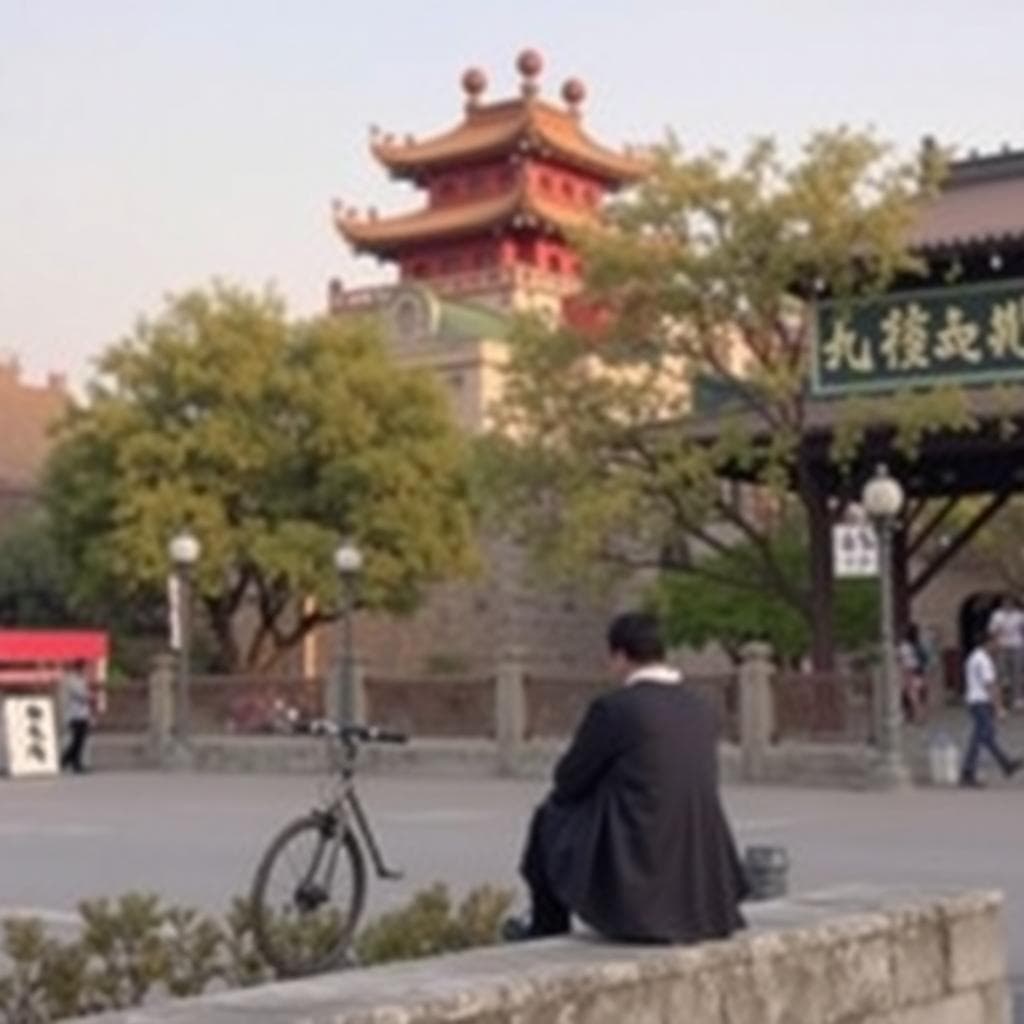 一對年輕情侶在公園長椅上擁抱,夕陽背景,象徵轉變後的和諧與親密。Image generated by AI