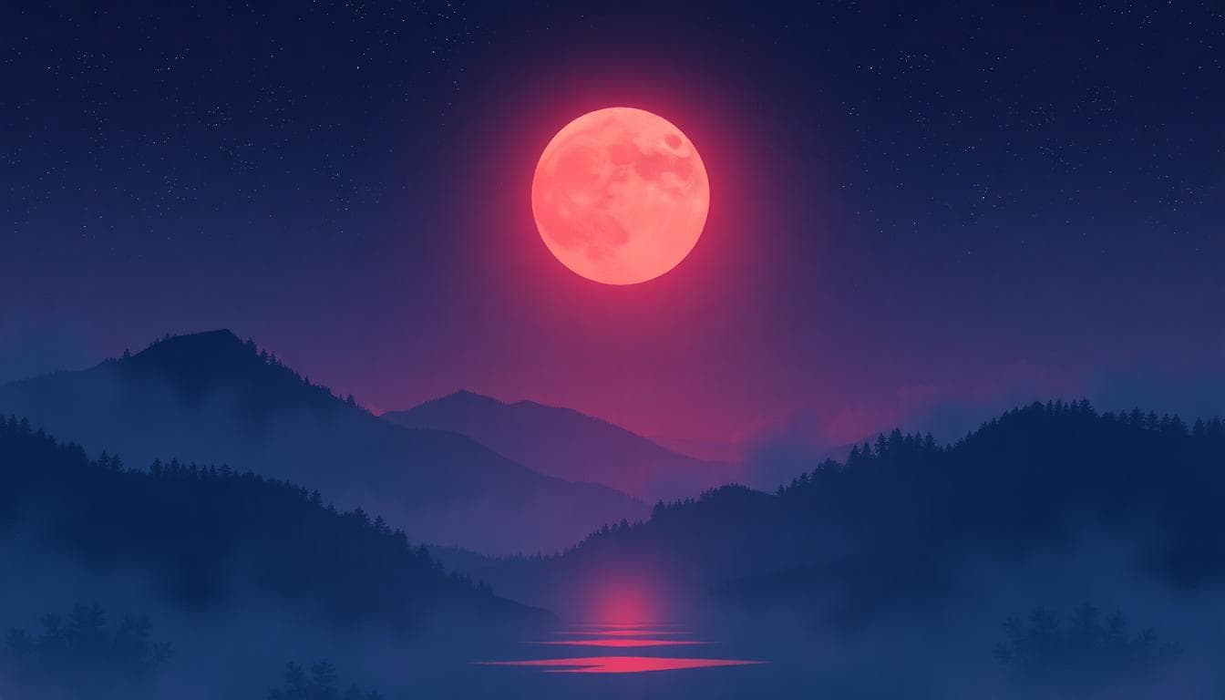 一個年輕人站在廣闊的山頂,眺望充滿星星的夜空,射手座的弓箭符號隱約浮現在月亮旁邊,周圍有開放的草原和遠處的冒險元素如登山路徑和地平線,傳達自由和探索的精神。