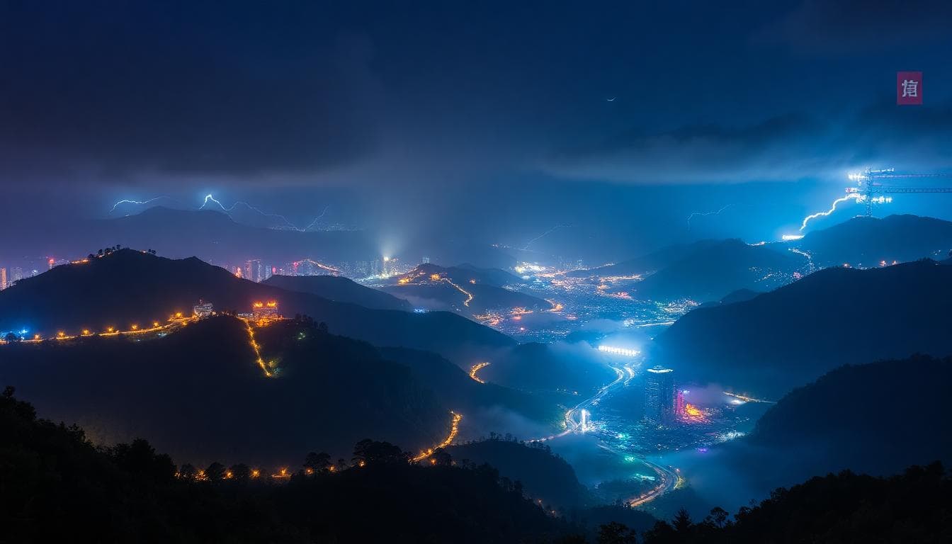 昭和櫻隧道與恩愛農場周邊景色，AI 生成影像