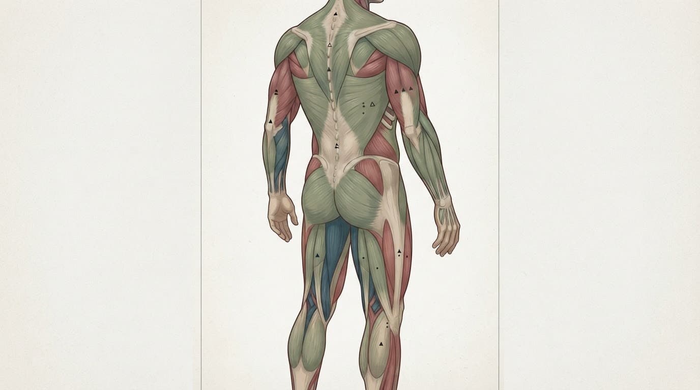 A human figure highlights bony and more padded areas for tattoo placement.