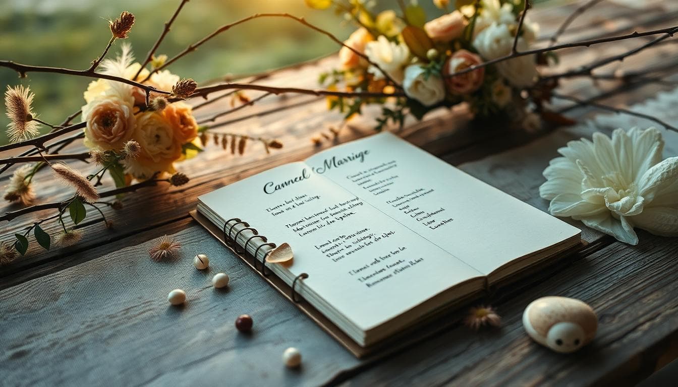 Carnet avec check-list de mariage, ambiance bohème organisée