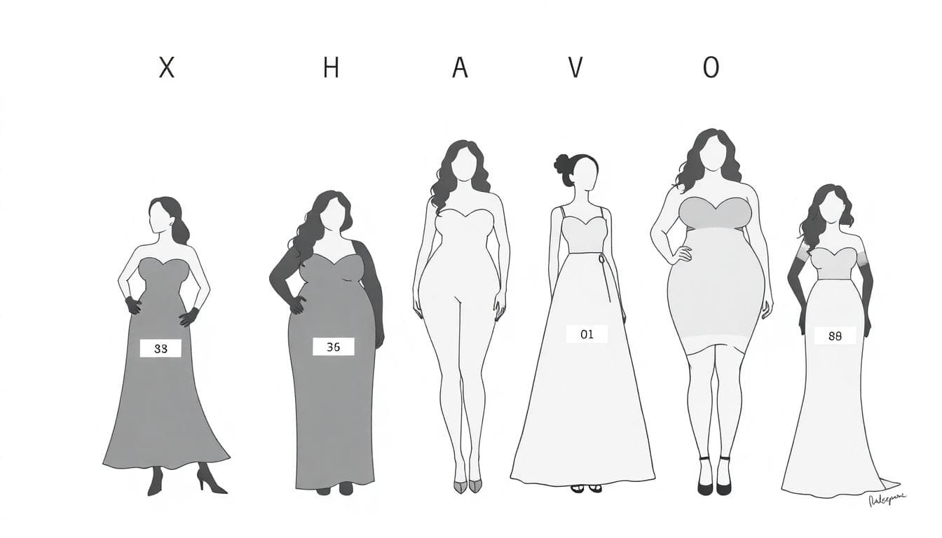 Illustration des silhouettes féminines X, 8, H, A, V et O dans un style minimaliste bohème