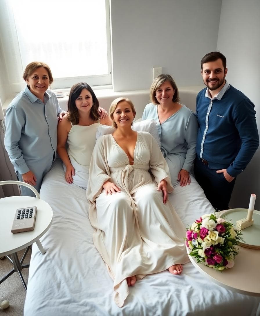 Cérémonie intime de mariage in extremis en chambre d’hôpital, ambiance douce et respectueuse