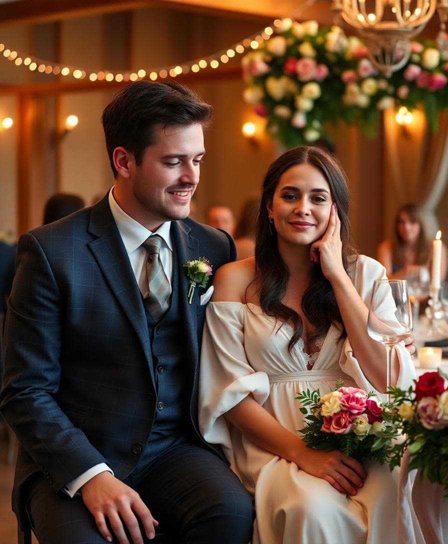 Mariée qui se détend avant l’ouverture de bal, respiration calme, ambiance chaleureuse et rassurante