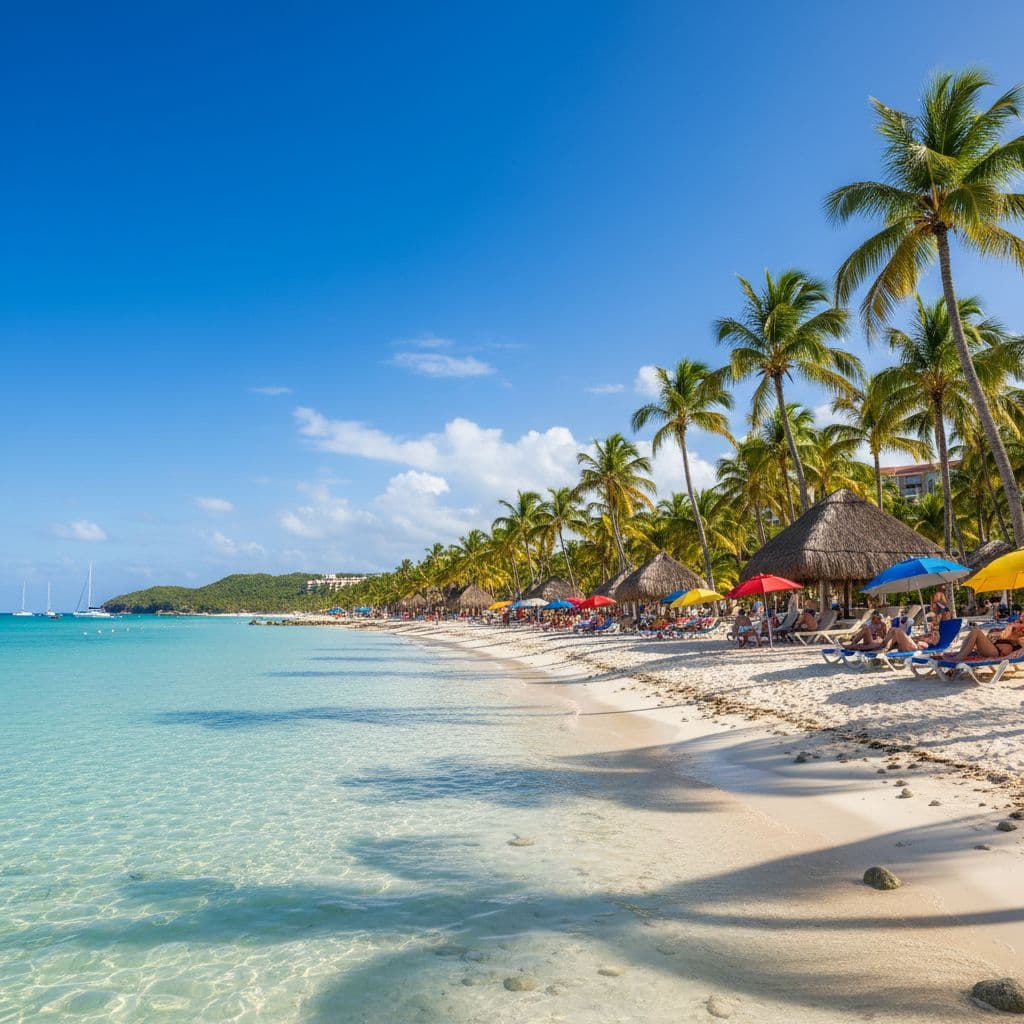 Bavaro Beach, Punta Cana – tropical paradise with palm trees and turquoise water