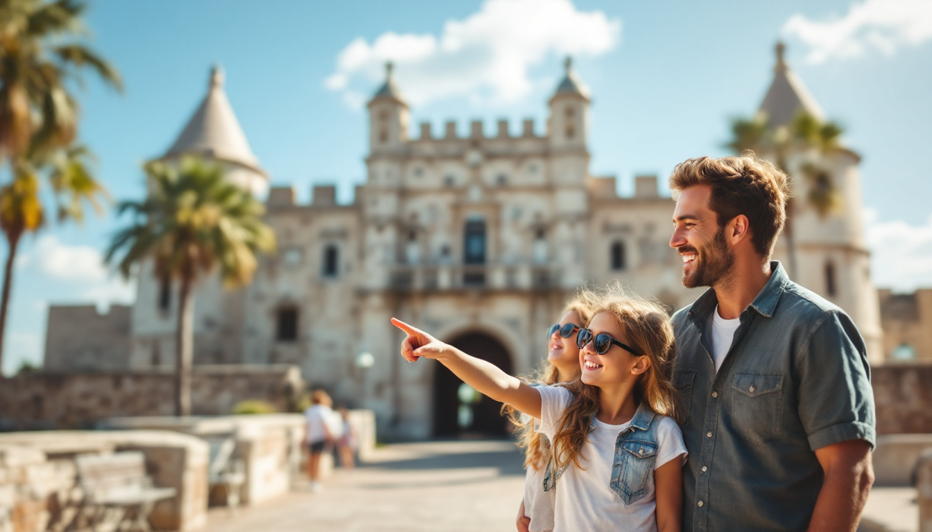 Happy family enjoying an affordable St. Augustine family vacation Ascastillo de san marcos in 2025.