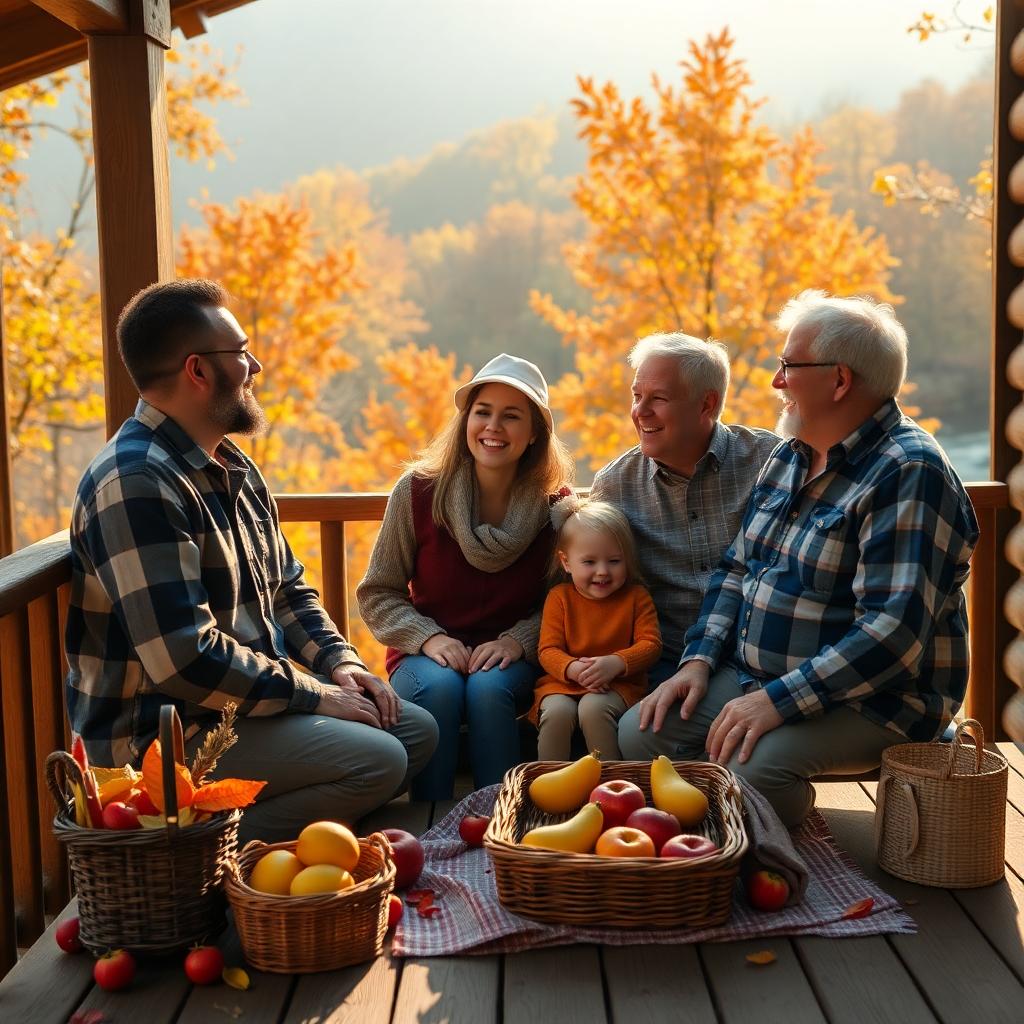 Joyful family hiking in autumn Smoky Mountains, ideal for a budget family vacation Gatlinburg Smoky Mountains 2025
