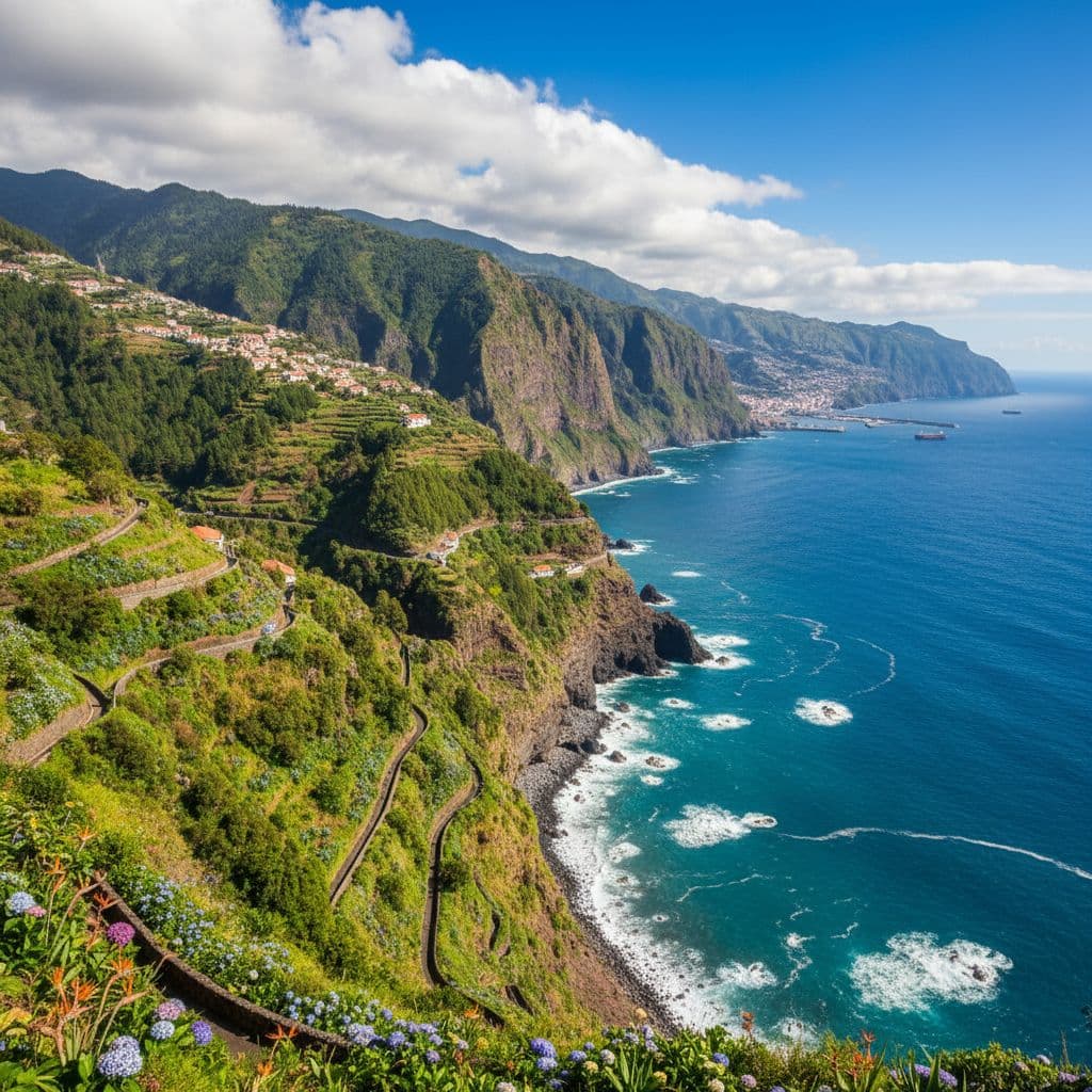 Cabo Girão cliffs panorama in Madeira island, perfect for family day trips
