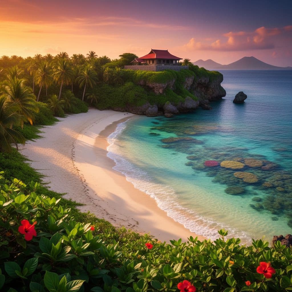 Okinawa Yaeyama Islands sunset beach