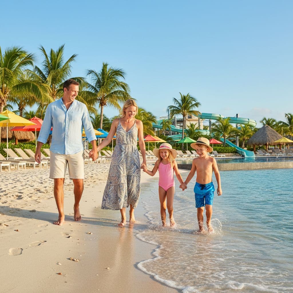 Family strolling on beach at sunset at a Punta Cana all-inclusive resort in 2026