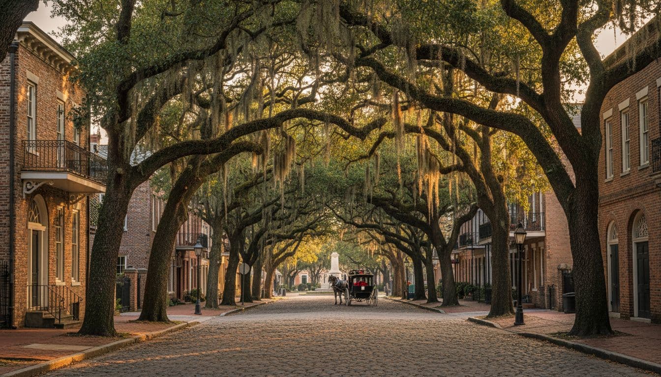 Budget weekend getaways 2026 Savannah historic district Expedia.