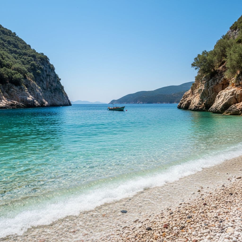 Quiet cove on the Albanian Riviera
