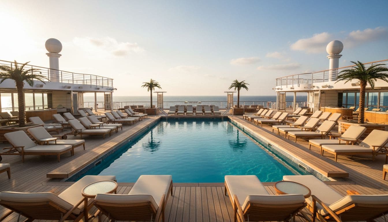 Quiet luxury cruise pool deck