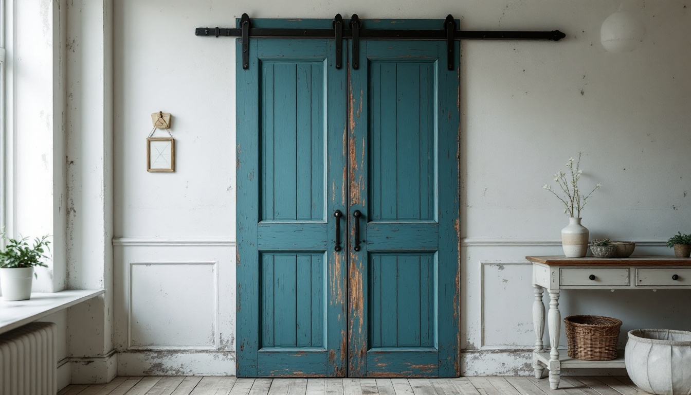 Distressed Painted Barn Door