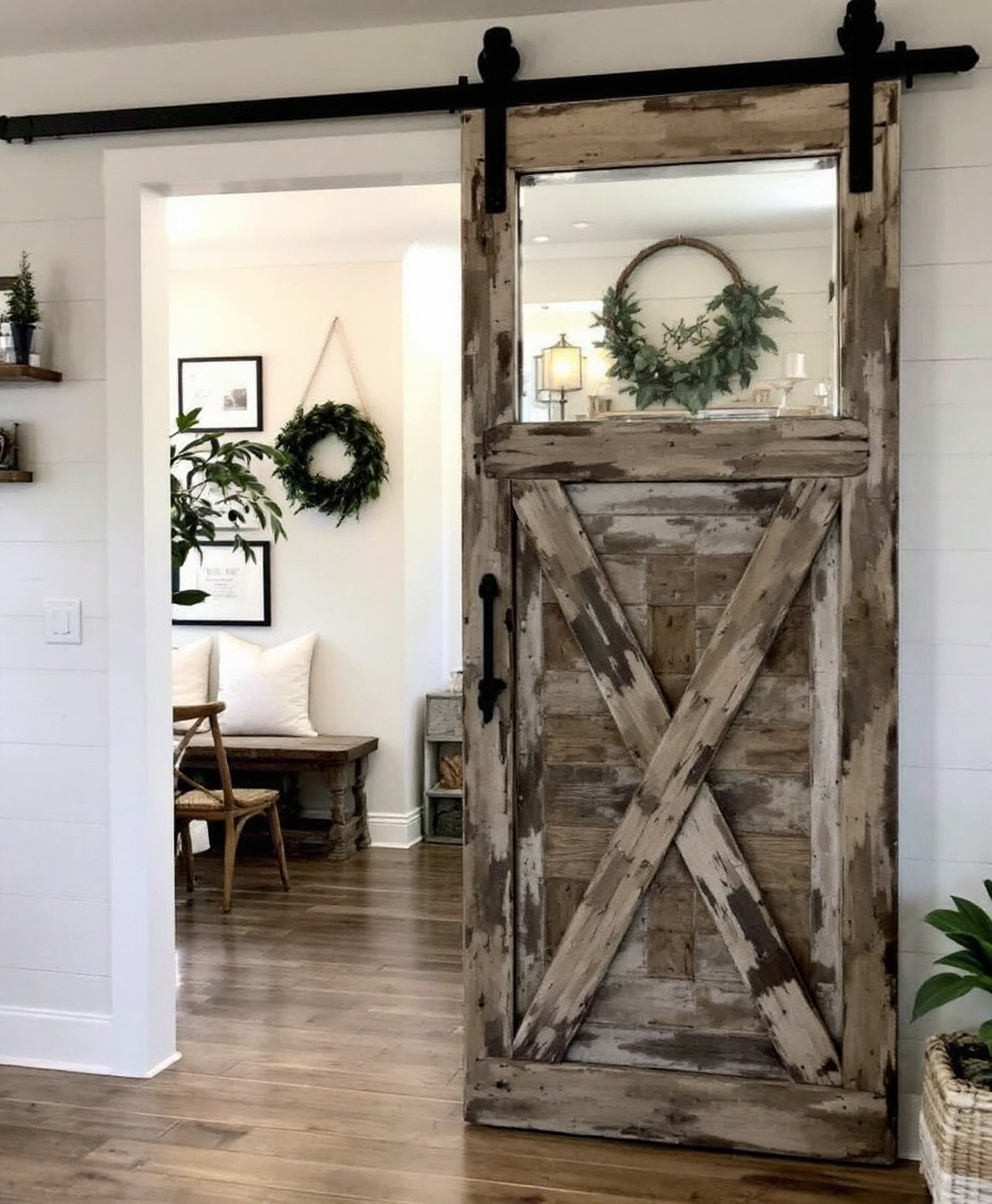 Rustic Barn Door with window