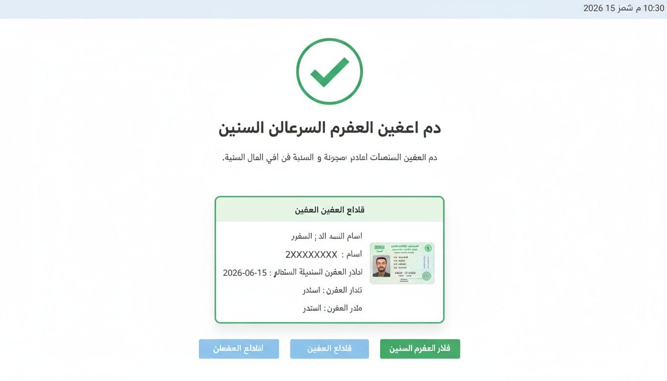 شاشة نجاح عملية تجديد رخصة القيادة مع خيار توصيل الرخصة