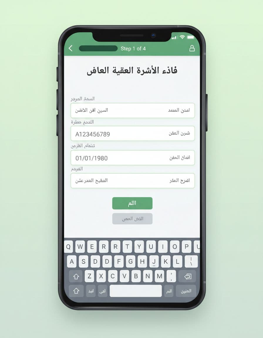 نموذج بيانات المقيم على الجوال في منصة إنجاز