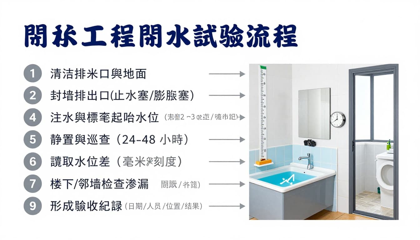 防水工程驗收:閉水試驗流程與照片清單 防水工程驗收:閉水試驗流程與照片清單