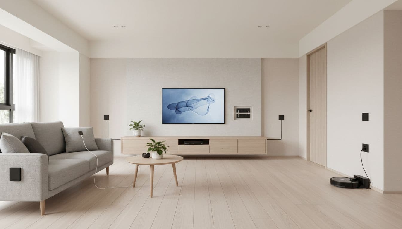 台灣現代客廳的插座位置示意