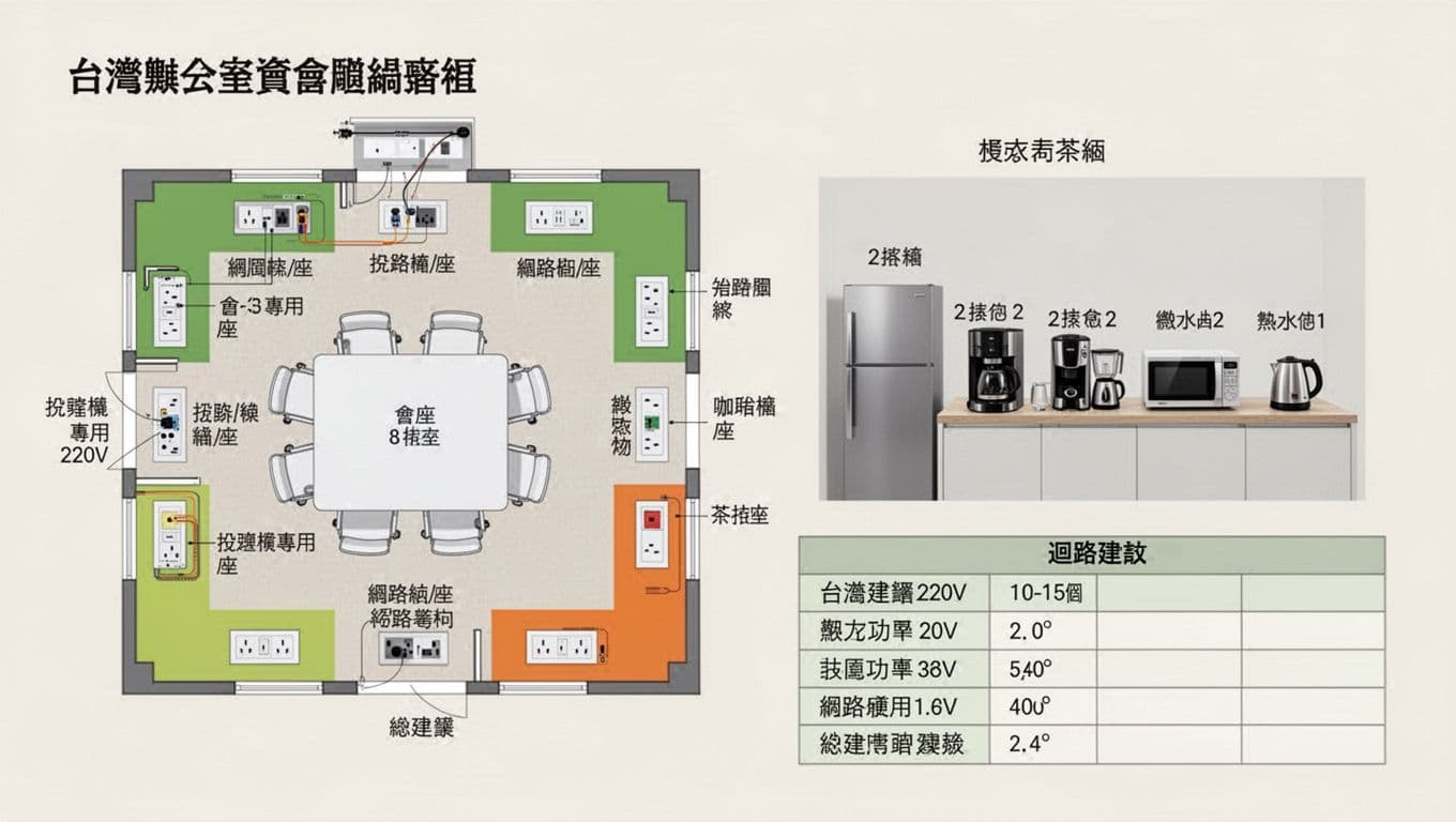 會議室與茶水間插座配置圖