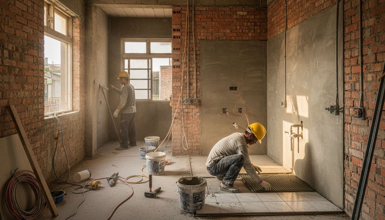 老屋翻新泥作施工現場