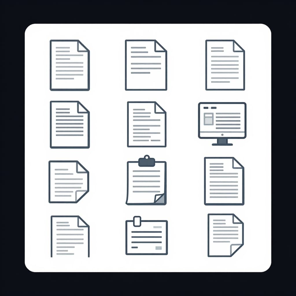 網紅電商課稅 2026新制上路 流量變現如何守住淨收入 Simple icon-style diagram of Taiwan tax filing process with income tax and business tax forms neatly arranged on a desk beside a computer screen in a bright office setting. Clean vector style, no people, no text on documents, square composition.