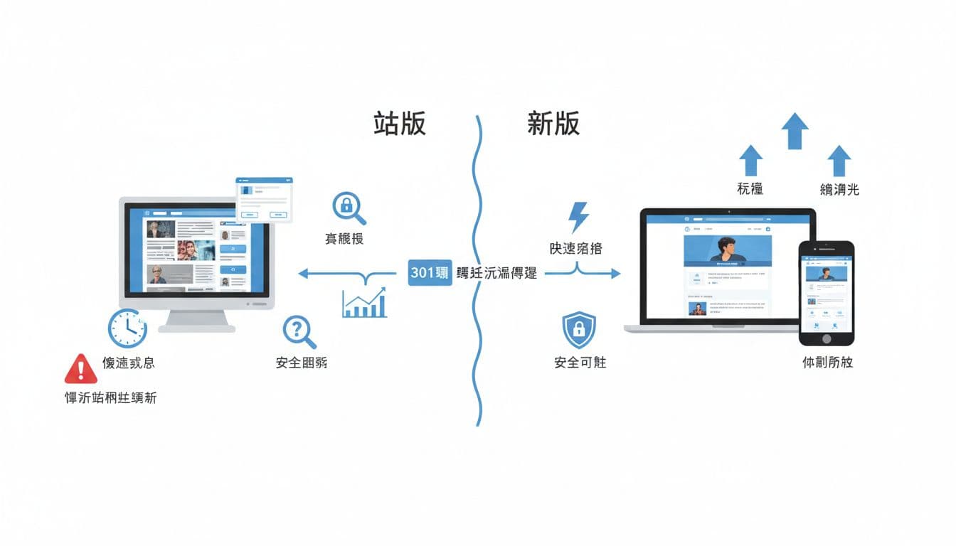 官網改版要不要換網址,301轉址與SEO風險的實務判斷 官網改版要不要換網址,301轉址與SEO風險的實務判斷