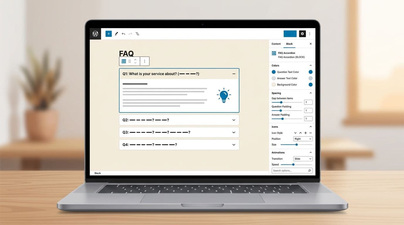 WordPress FAQ 區塊設計範本,提升停留時間並降低客服詢問 WordPress FAQ 區塊設計範本,提升停留時間並降低客服詢問