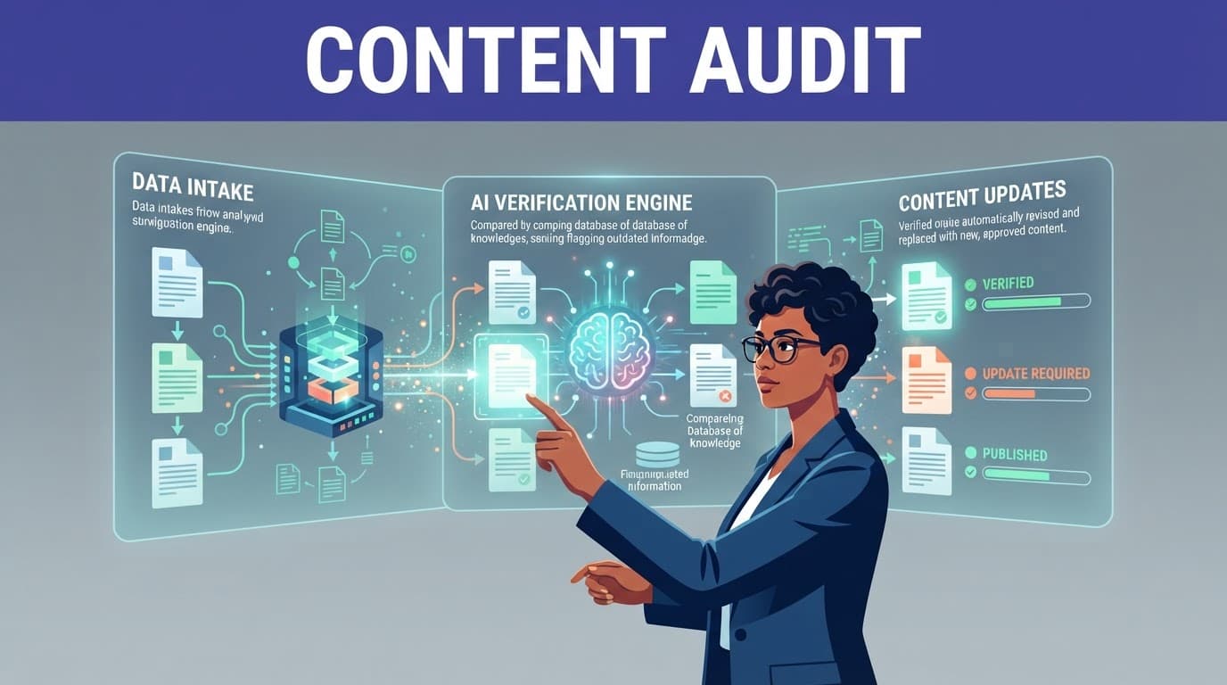 A person reviews linked documents in a digital verification workflow.