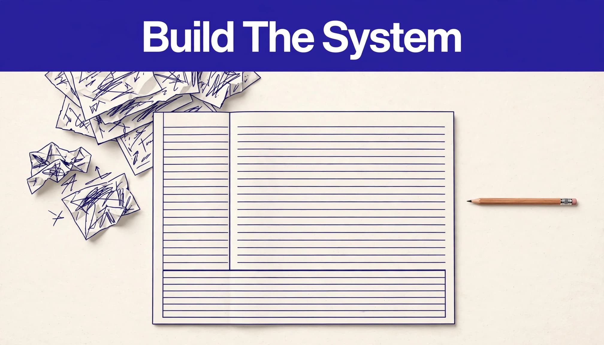 Notebook showing messy lecture pages reorganized into a Cornell notes layout.