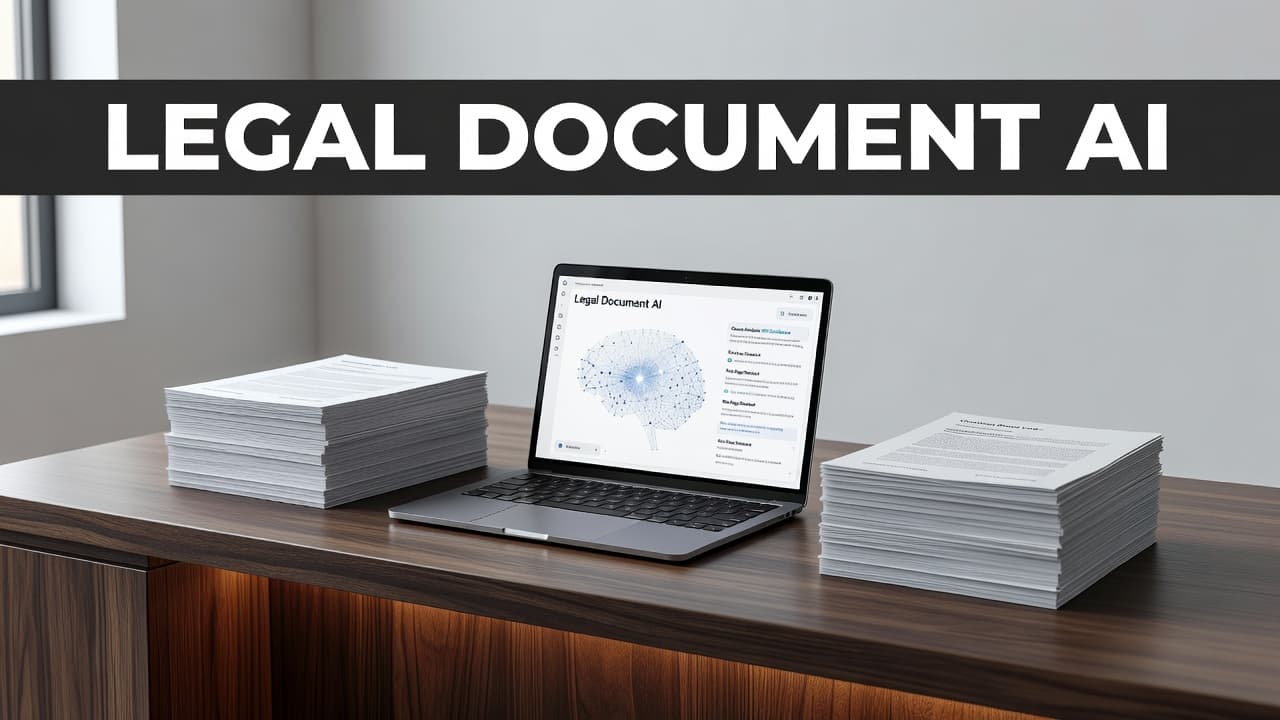 A professional desk with a laptop and paper documents beneath a headline banner.