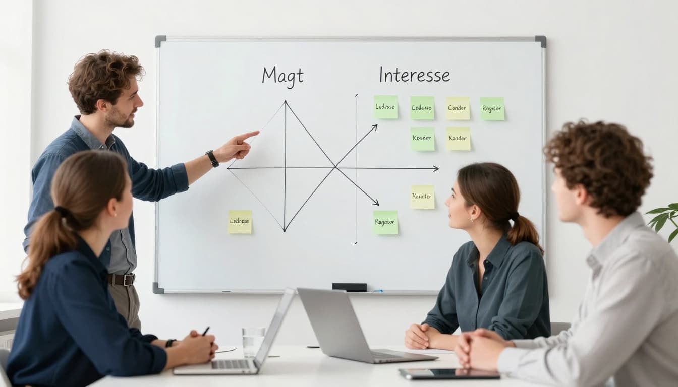 Team der arbejder med stakeholder mapping