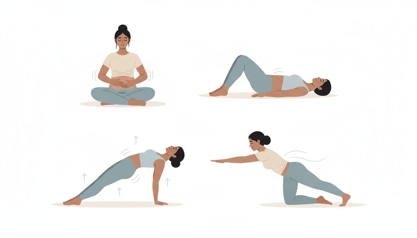 Skånsomme øvelser efter fødsel for ryg og bækken