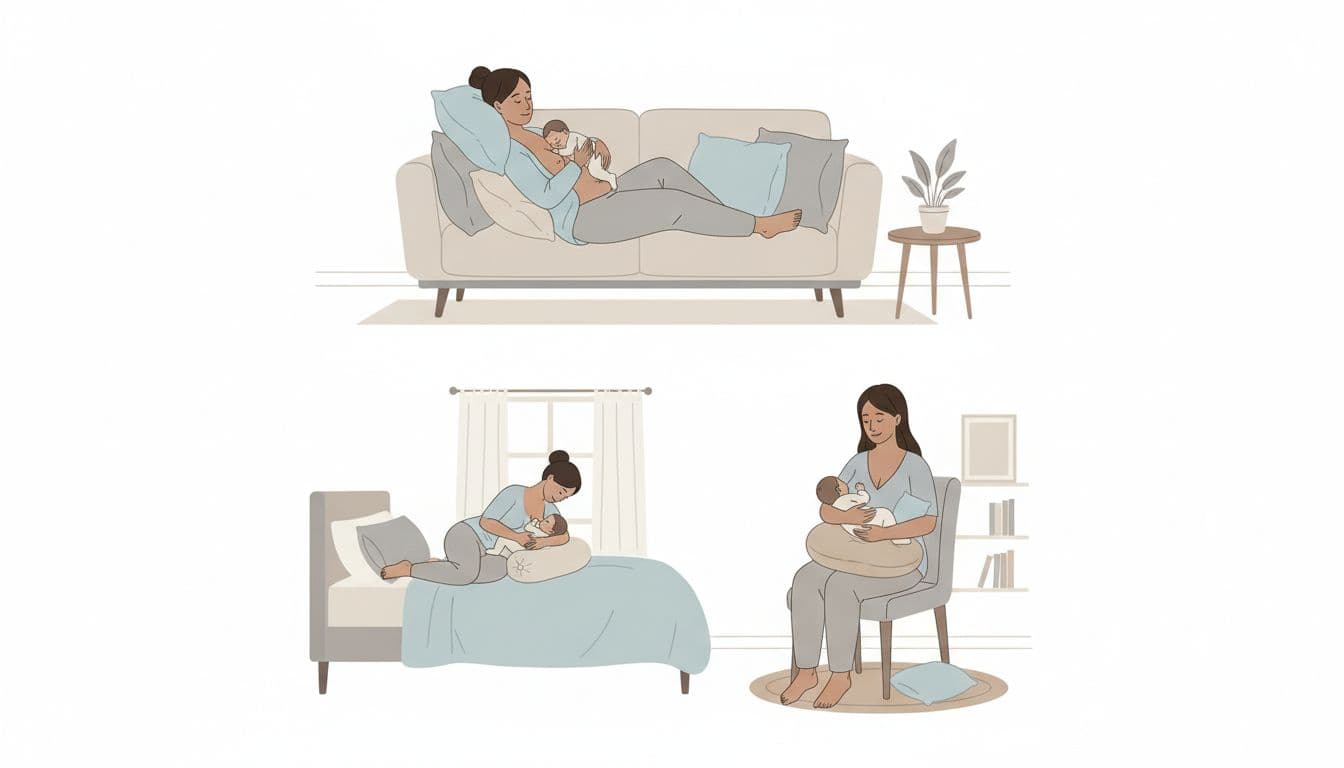 Skånsomme amme-stillinger for ryg og bækken