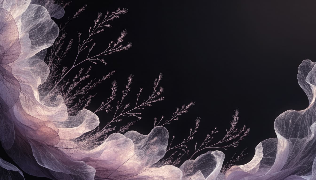 Wildflowers and pastel petals frame an open dark center.