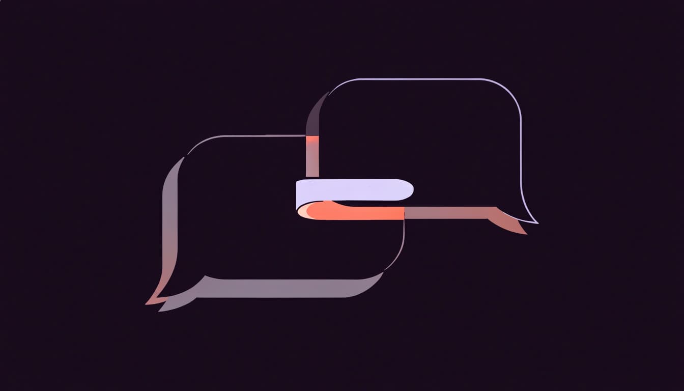 Two overlapping chat bubbles, with a bookmark marking one as saved.