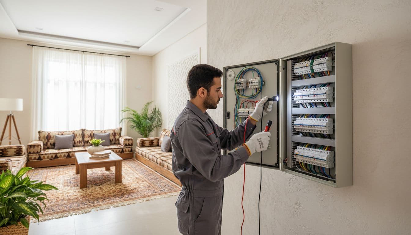 فحص لوحة القواطع في منزل سوري لرفع مستوى الأمان