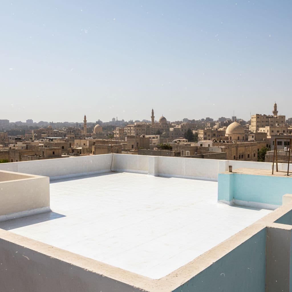 سطح منزل معزول في مدينة سورية صيفاً