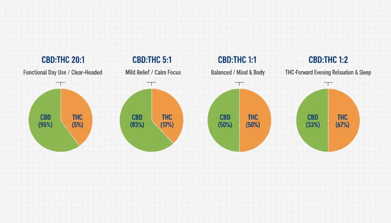 Cannabinoid ratio presets infographic