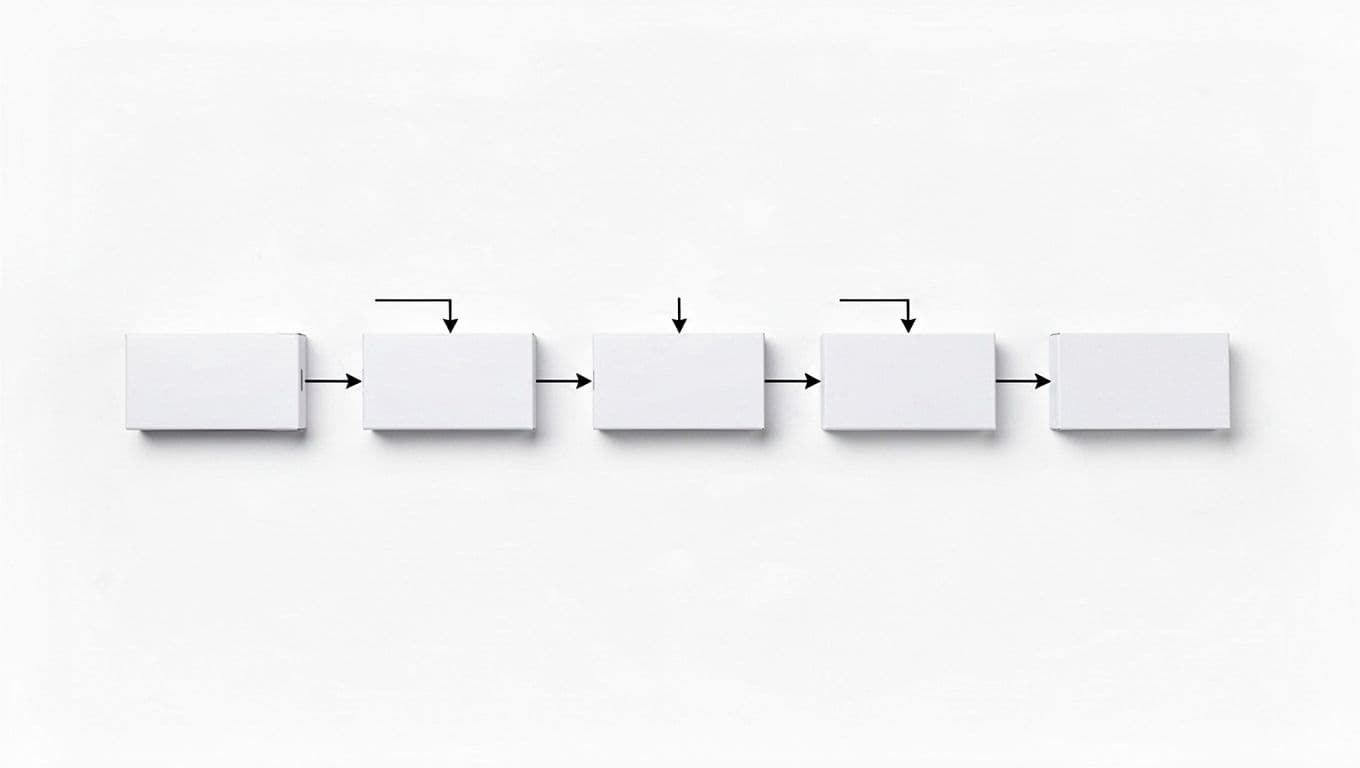 Line art flowchart on white background from start to data stored GB, downloads TB, requests millions, cost calculators, total bill, and end.