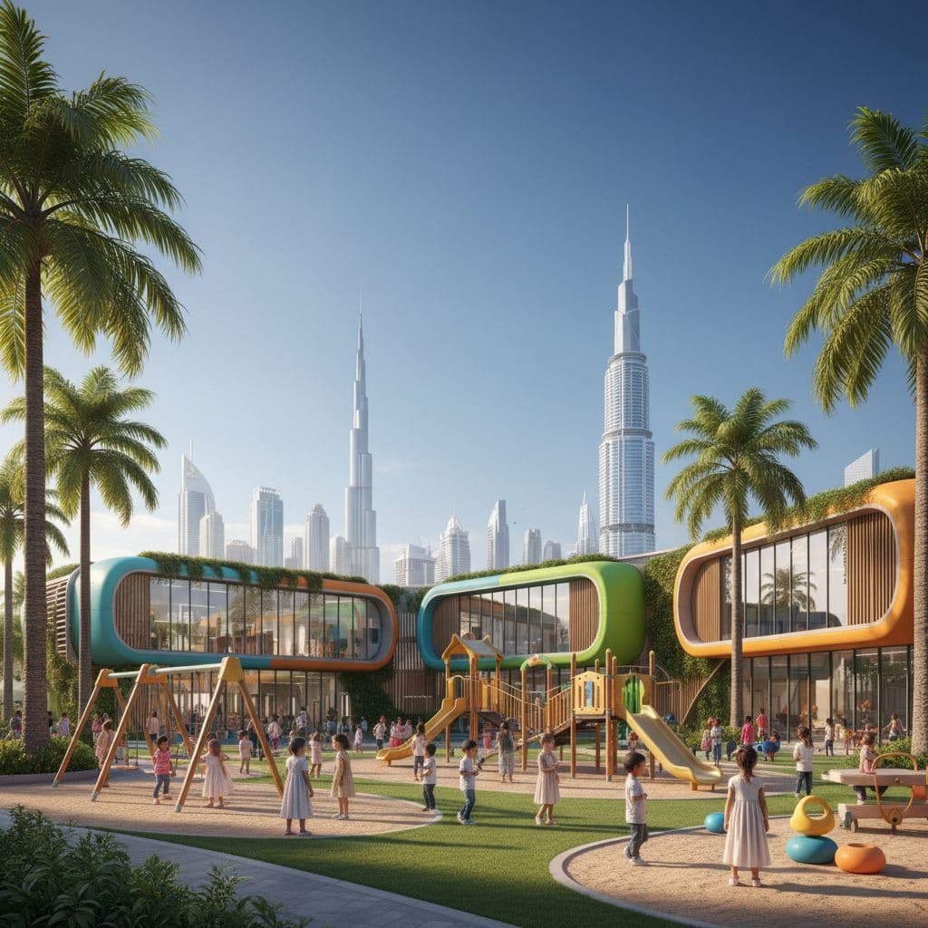 Modern early childhood centre in Dubai with safe outdoor play area