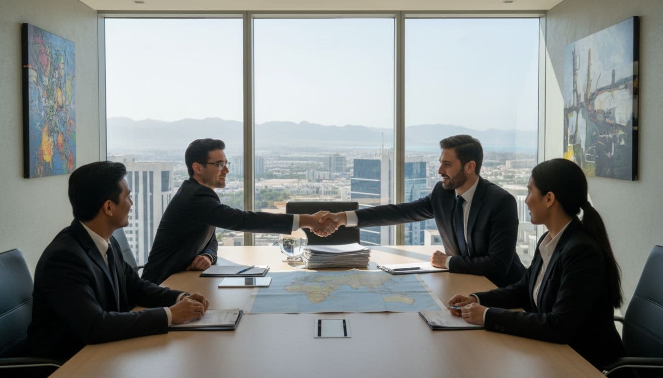 Business partnership meeting in Ras Al Khaimah setting – UAEThrive