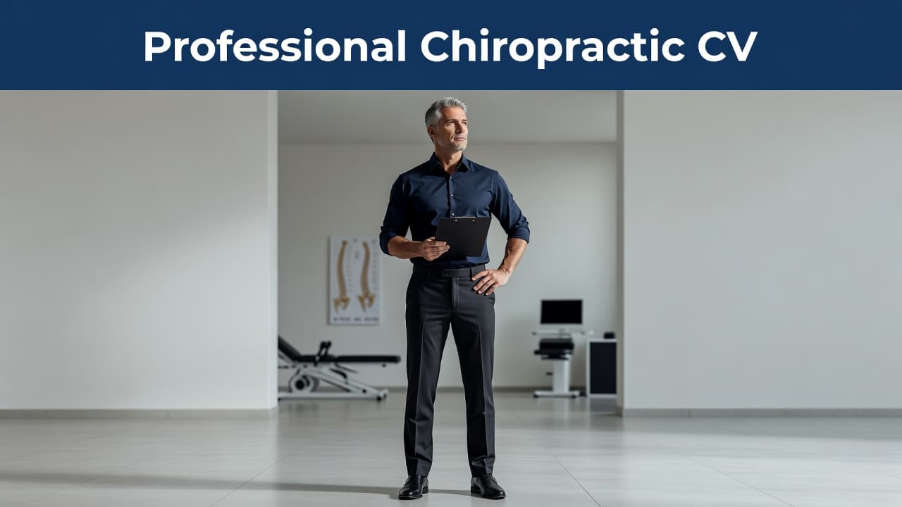 A professional chiropractor holding a clipboard while standing in a modern, clean medical office.