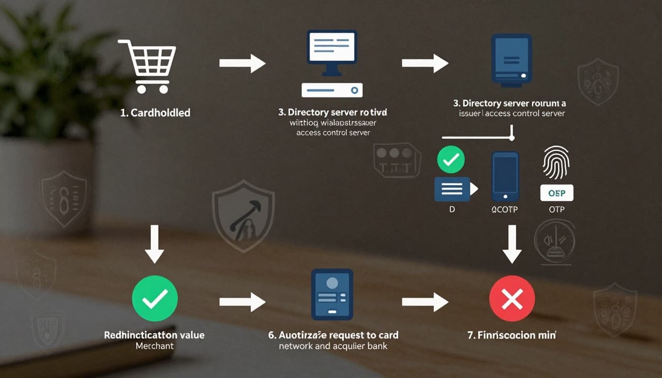 3D Secure authentication flow diagram