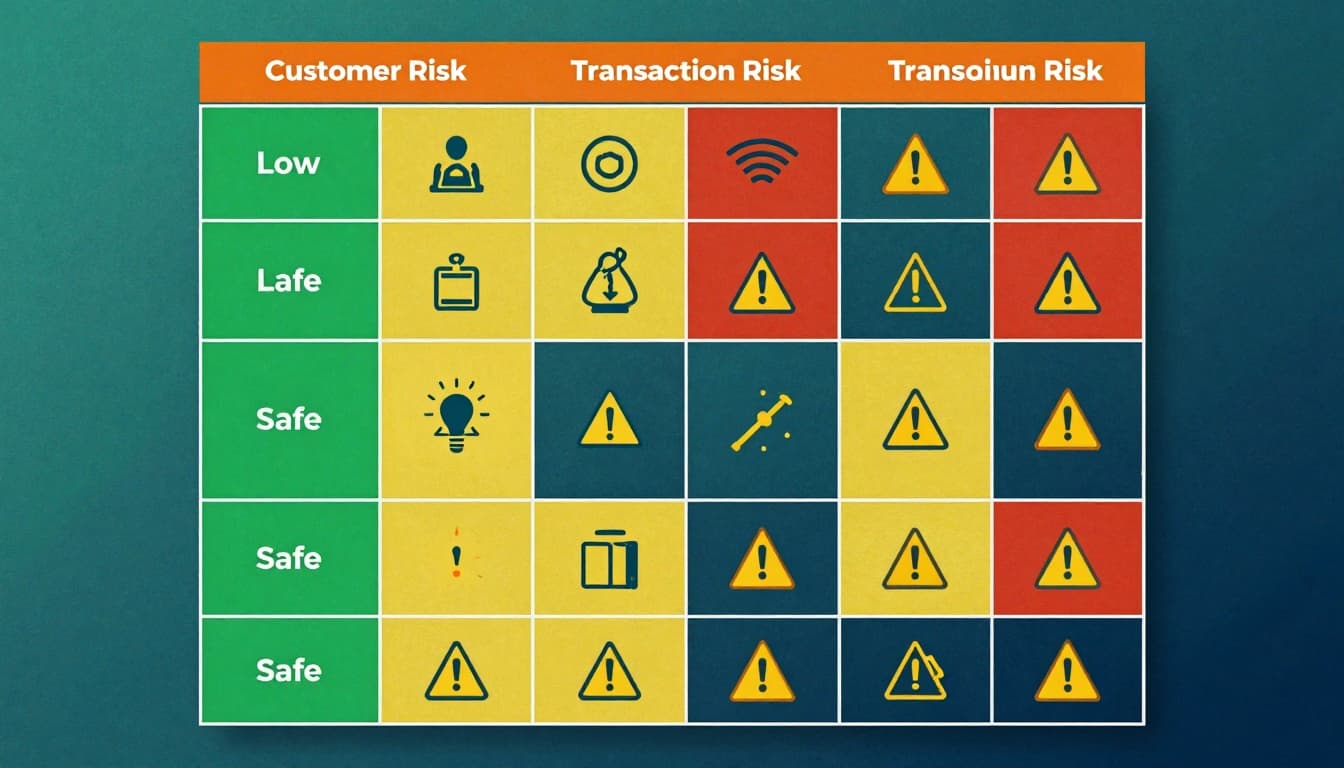 Practical AML Training Plan for a Small iGaming Team: A 30-60-90 Day Schedule 4 Risk assessment matrix grid mapping customer risk vs transaction risk