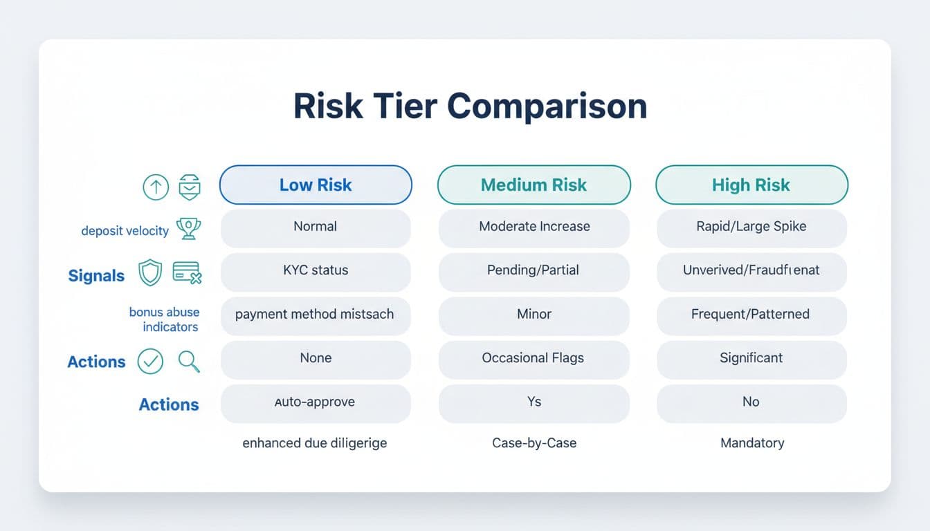 Risk tiers scorecard for withdrawal checks