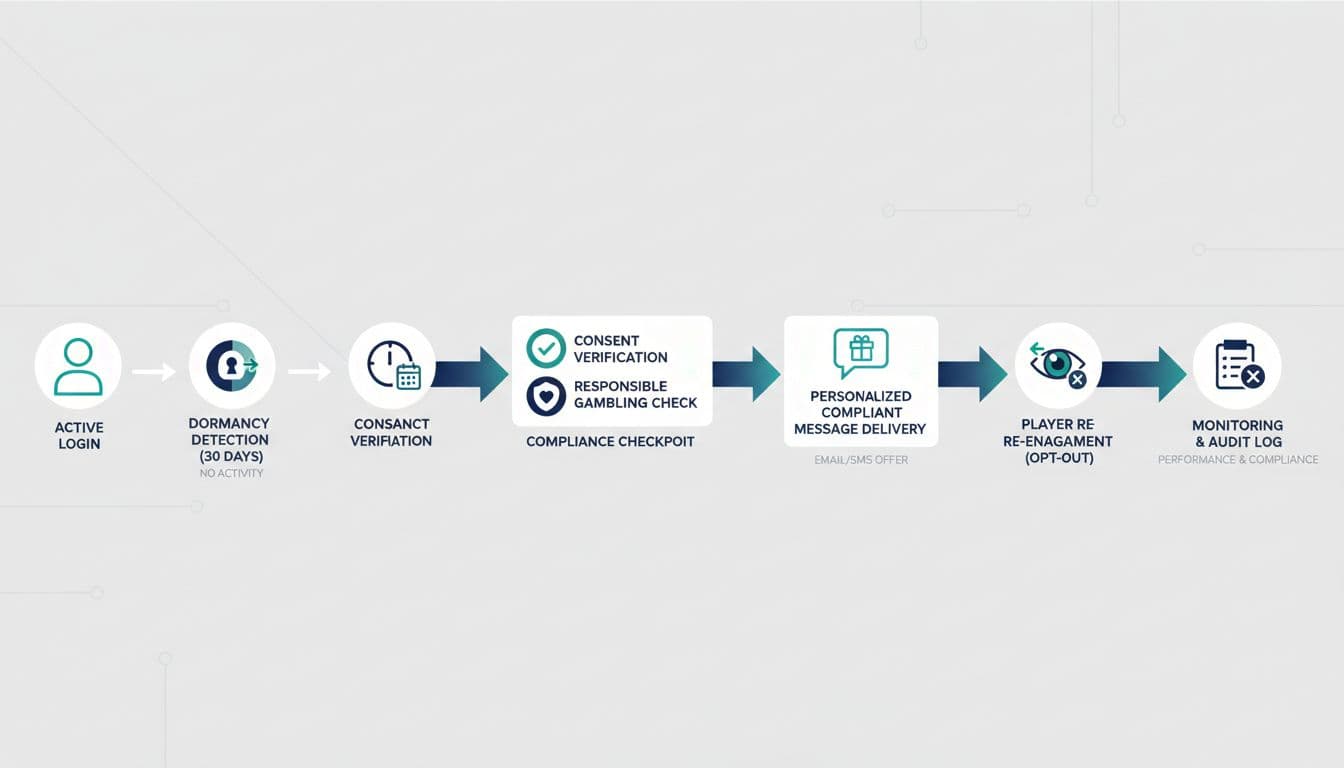 iGaming player reactivation campaigns: compliant scripts and triggers for dormant accounts 2 iGaming player reactivation lifecycle flow with compliance checkpoints