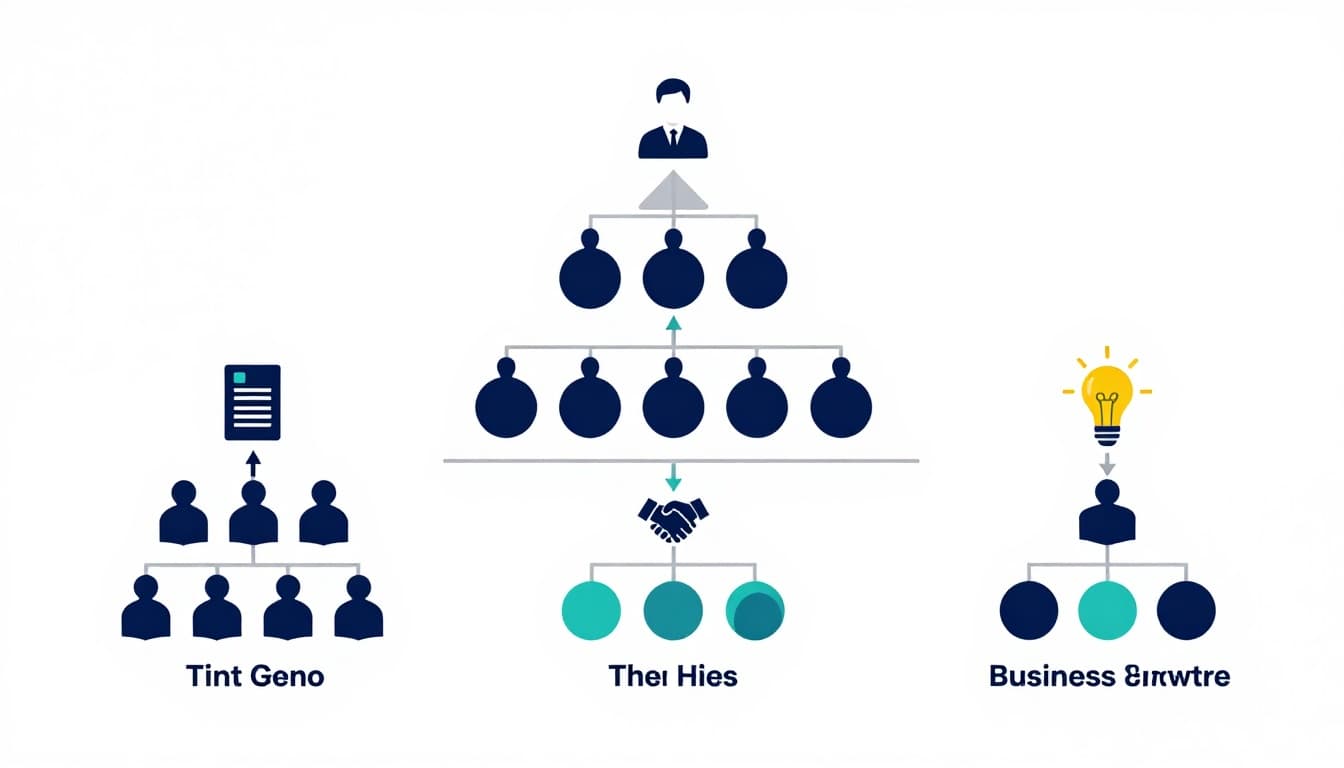 How to Manage Rapid Business Growth 4 Org chart infographic showing scalable team layers and hiring signals