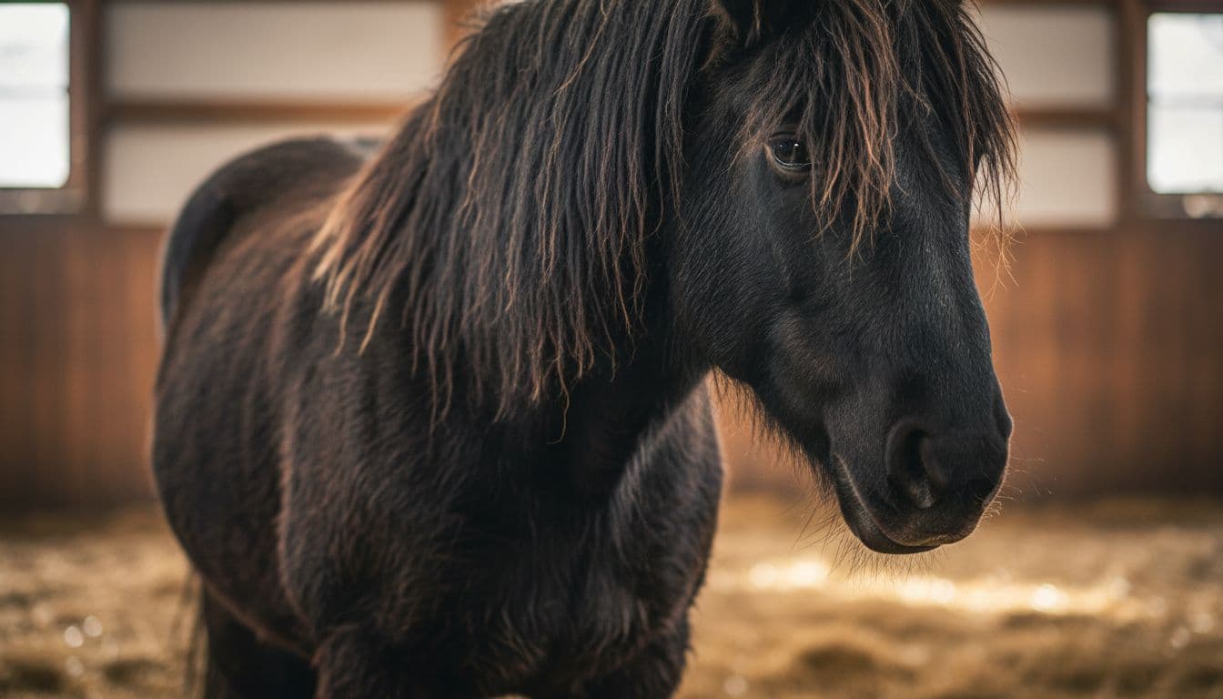 Close-up del pelo invernale del bardigiano