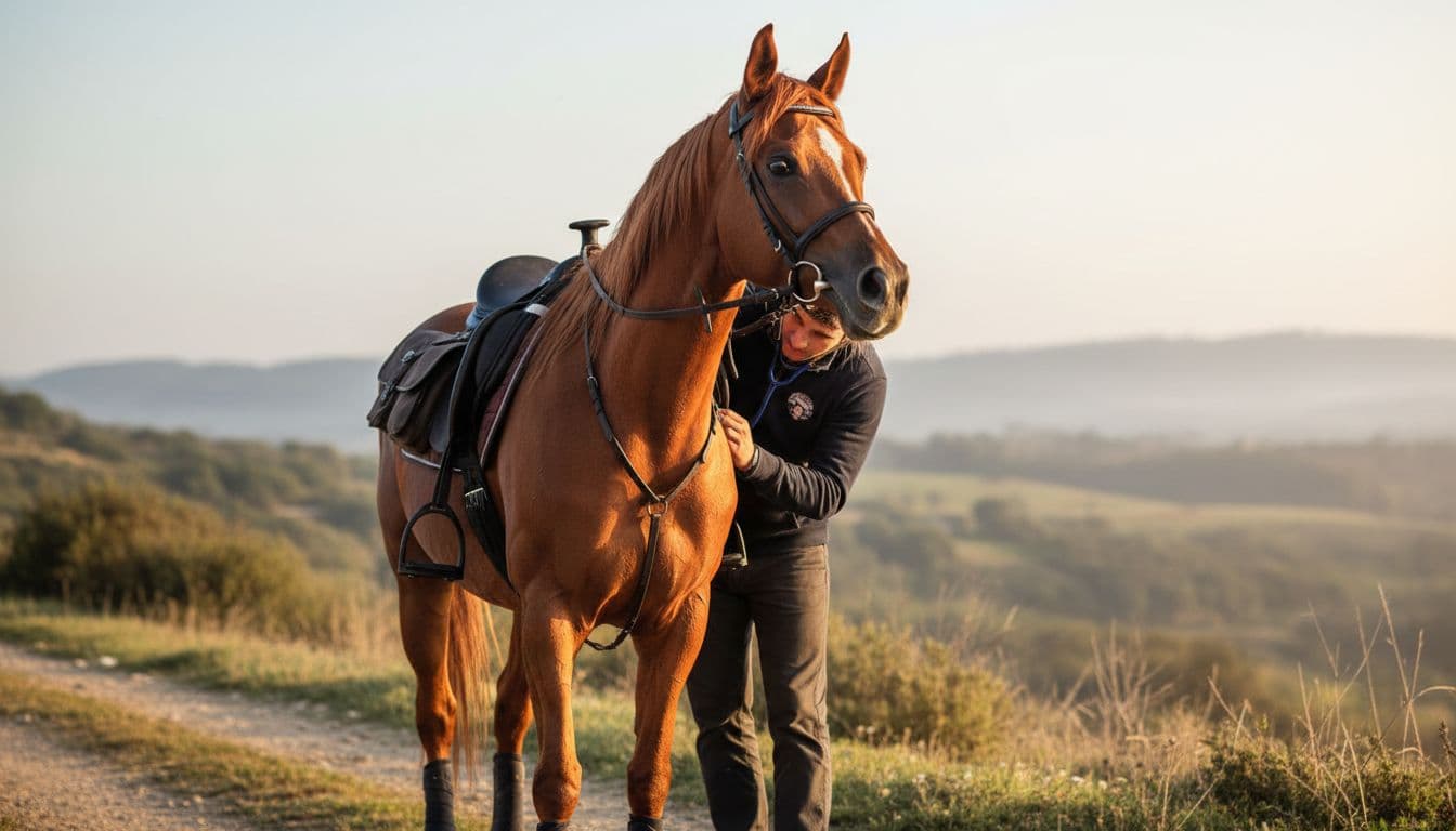 Controllo post-allenamento con Cavallo Arabo sudato